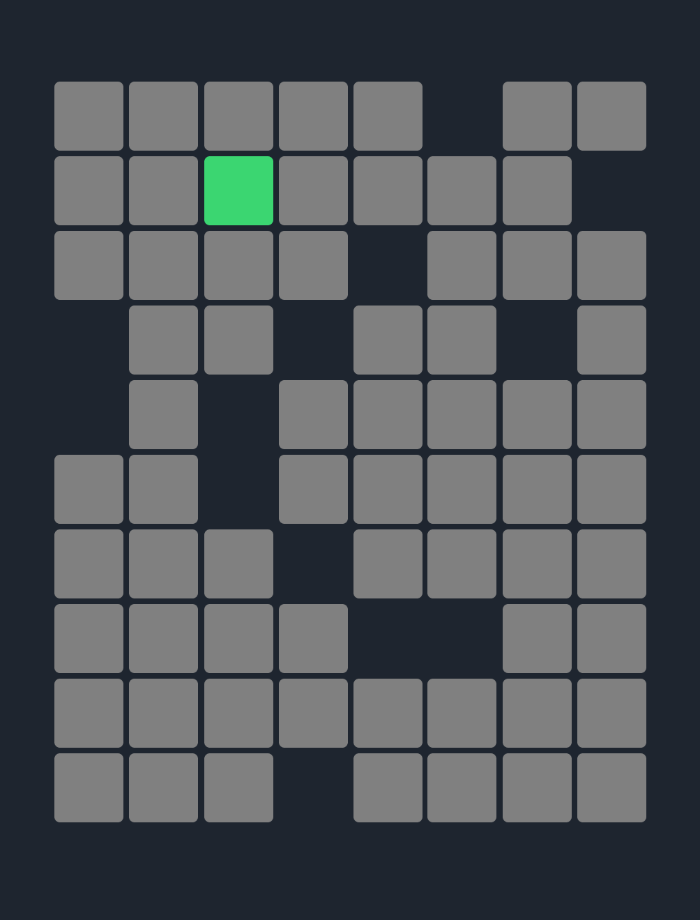 Example input with only a start point. No finish point present.